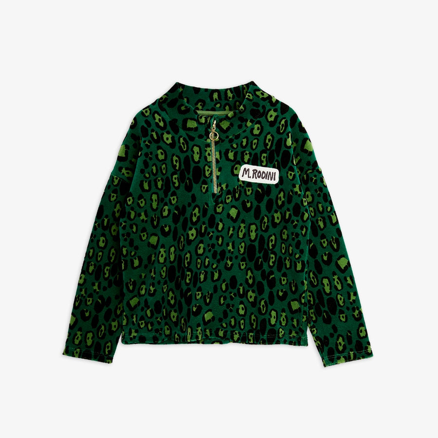Mini Rodini Leopard Half Zip Fleece