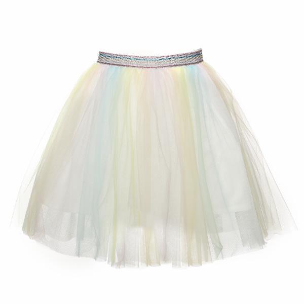 Tropical Elastic Waist Ombre Tulle Middi Skirt Doe