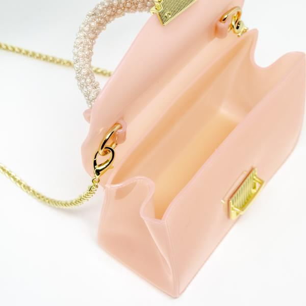 Pearled Blush Jelly Handbag