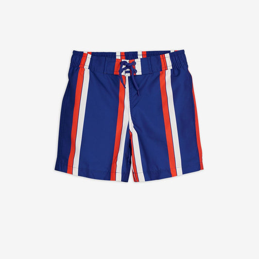 Shorts de baño de rayas azules