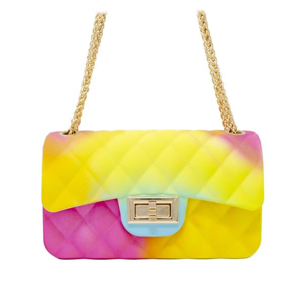 BOLSO JELLY TIE DYE ROSA/AMARILLO/AZUL