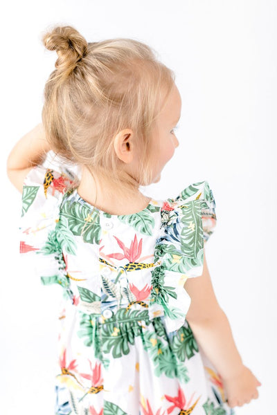 DOE Tropical Flower Print Milkmaid Dress