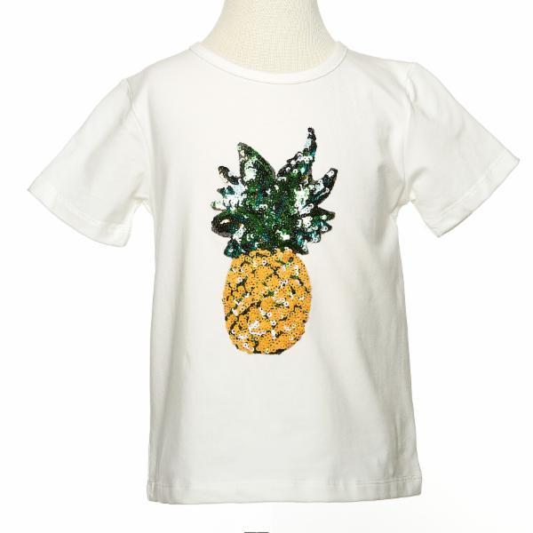 DOE camiseta de lentejuelas de piña blanca