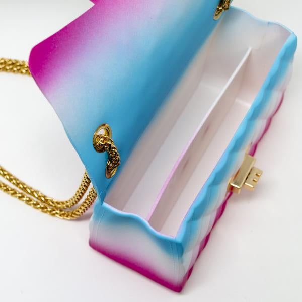 JELLY TIE DYE BAG - PINK/WHITE/BLUE