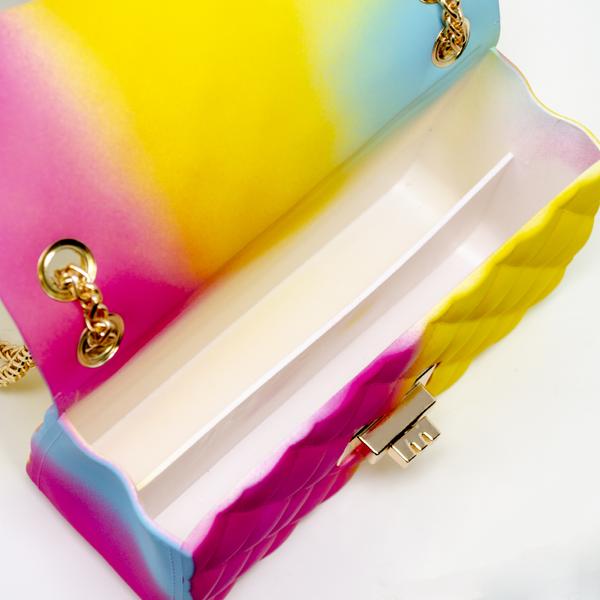 BOLSO JELLY TIE DYE ROSA/AMARILLO/AZUL