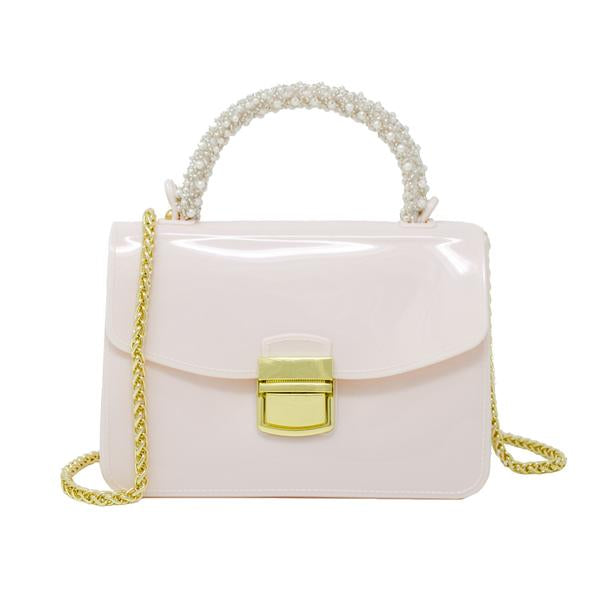 Pearled Ivory Jelly Handbag