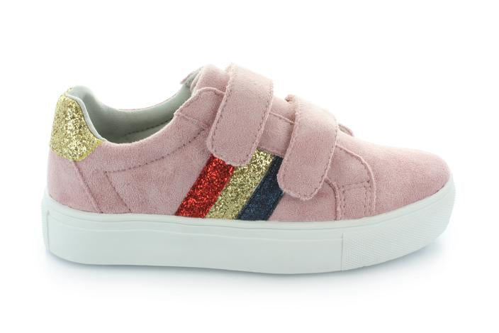 Zapatilla velcro arcoiris rosa