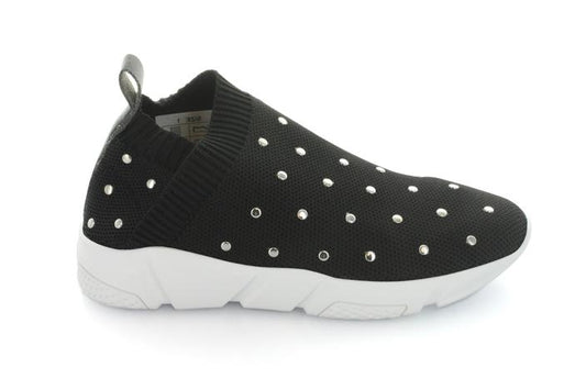 Jess Studded Knit Sneaker Black