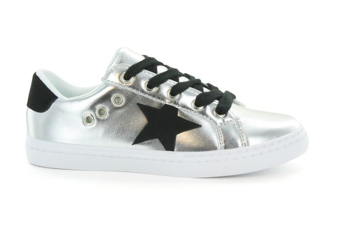 Sneaker Mia Star Lace Plata-Negro