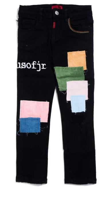 Haus of Jr Patchwork Denim negro