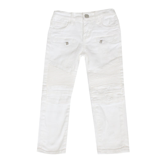 Denim motero blanco