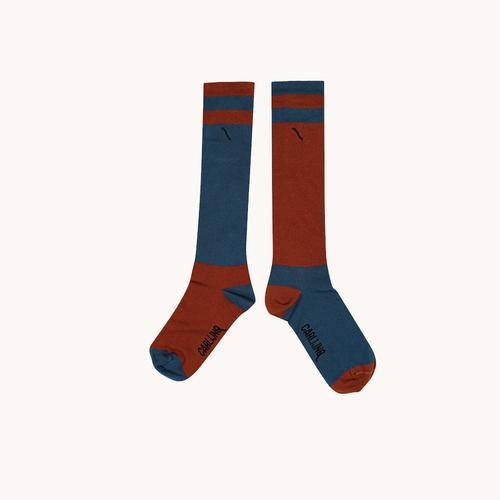 CarlQ Ginger/Blue Knee Socks