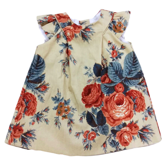 TAN FLORAL DRESS NOAHS ARK