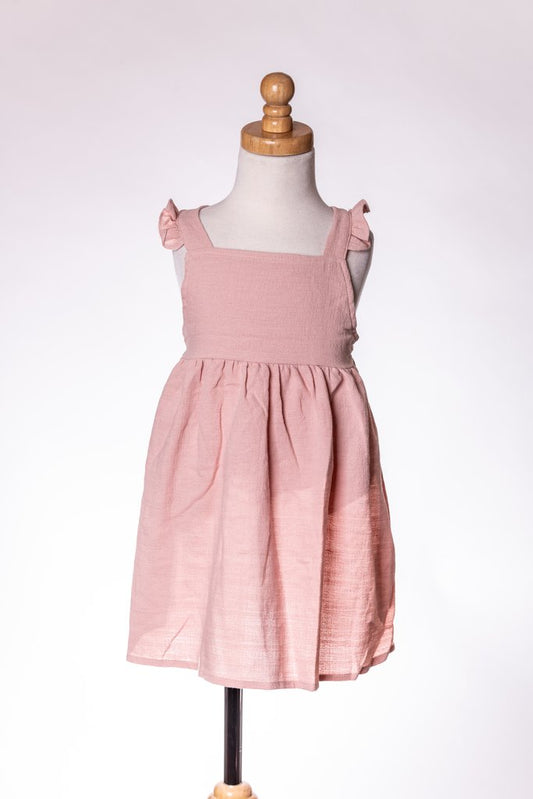 DEEP BLUSH TIE DRESS ML