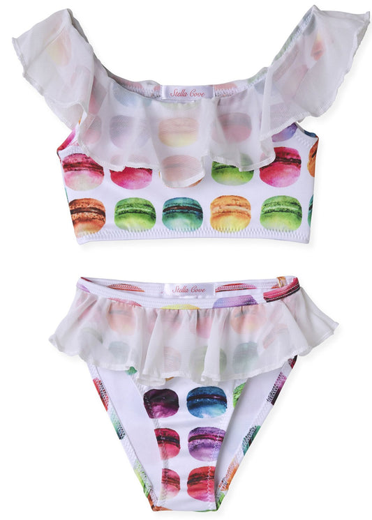 Bikini drapeado macaroon con gasa