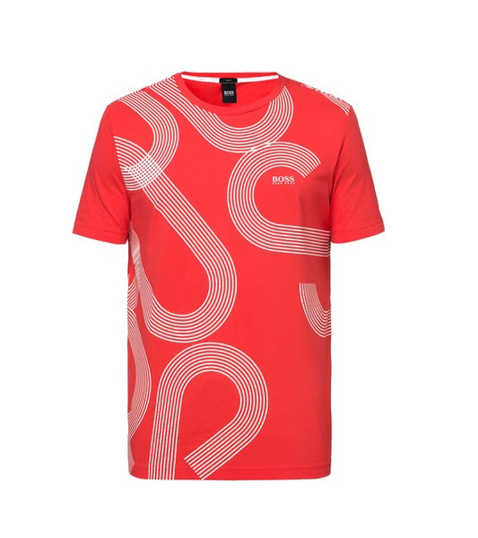 Hugo Boss Red Big Printed Logo Tee