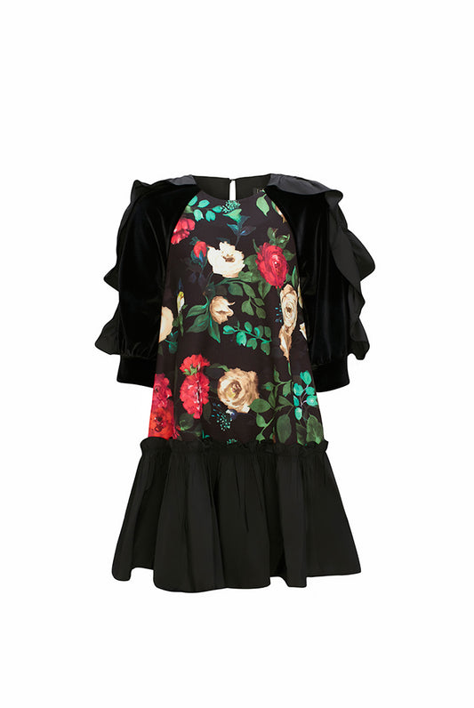 LiaLea Vestido negro con flores