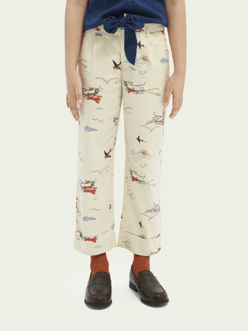 Scotch & Soda High Waisted Chino in Aeroplane Print