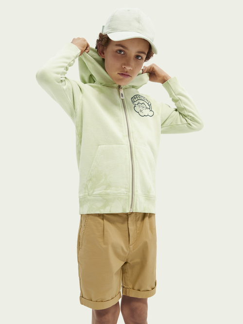 Scotch &amp; Soda Sudadera con capucha color menta con teñido anudado para niños