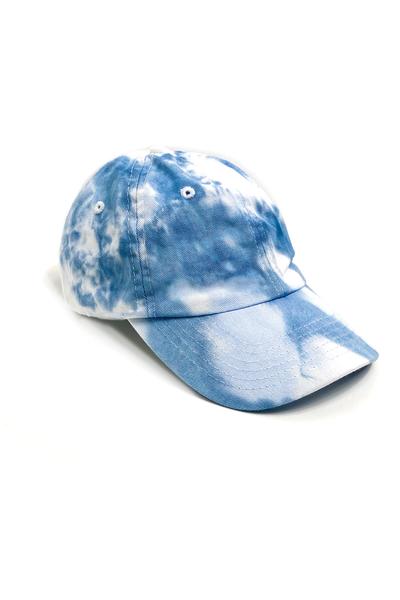 Gorra de béisbol de teñido anudado azul puerto